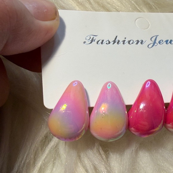 Colorful Teardrop Earrings Set - Picture 2 of 5